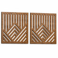 Wanddekoration 2er Set 60 x 60 cm Holz Braun geometrisches Durchbruchdesign
