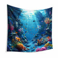 Wandteppich 150 x 130 cm Polyester Blau Unterwasser Korallenriff Dekoration